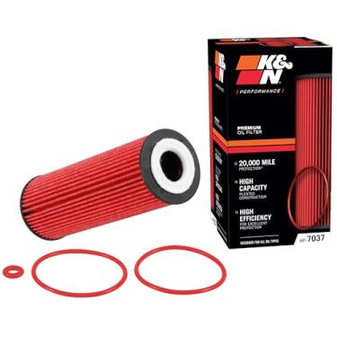 Imagem de K&N Filtro de óleo premium: Protege seu motor: Compatível com modelos de veículos selecionados FORD/LINCOLN (veja a descrição do produto para lista completa de veículos compatíveis), HP-7037