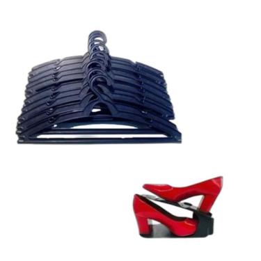 Imagem de Cabide Adulto Kit C/100 +Organizador De Sapato