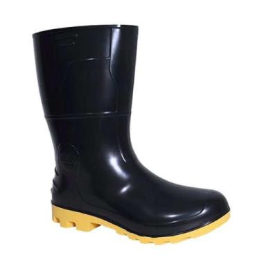 Imagem de Bota de PVC Safety Boots Kadesh Preta/Amarela Nº39 - Resistente à Água