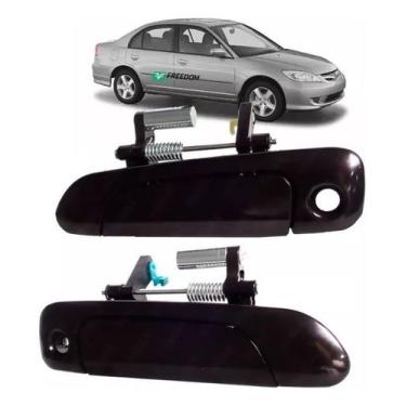 Imagem de Maçaneta da porta honda civic 1.7 2001 á 2006 externa dianteira kit c/