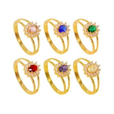 Imagem de Anel Formatura Feminino De Moeda Antiga Banhado A Ouro 18k (AZUL, 23)