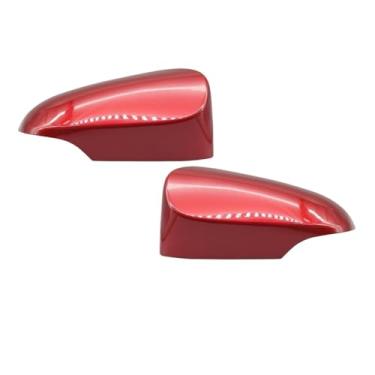 Imagem de Par de tampas de espelho lateral de asa, capa de espelho retrovisor, carcaça de concha compatível com Yaris 2012 2013 2014 2015 2016 2017 2018 2019 pintado - peças de reposição de alta qualidade(Red L
