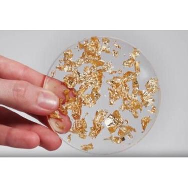 Imagem de Resina Epóxi 1Kg + Glitter Em Flocos De Ouro 3D Ag Baixa Es - Resinas 