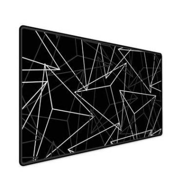 Imagem de Mouse Pad Gamer Speed Extra Grande Profissional 80x40  - Geométrico Preto E Branco