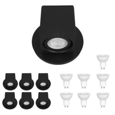 Imagem de 7 Arandela Quadrada Dicroica Para Muro, Parede e Corredores + 7 Lâmpad