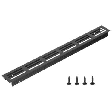 Imagem de PATIKIL Tampa de saída de ar da porta, 30,5 x 3,5 cm (dimensões externas), grade de ventilação com venezianas de alumínio, ventilação retangular com parafusos de montagem para armário de sapatos