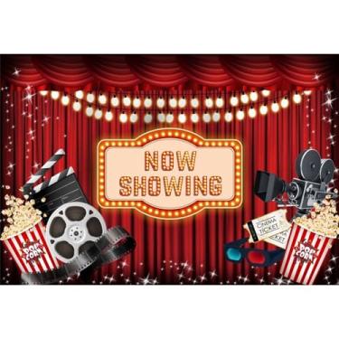 Imagem de CSFOTO 2,1 x 1,5 m agora mostrando pano de fundo, filme, noite, tema de festa, decoração de câmera, cenário, tapete vermelho VIP, cinema, evento, decoração de fundo