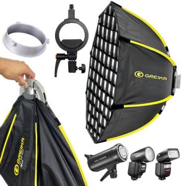 Imagem de Softbox Colmeia 90cm Greika 2 em 1 para Flash Estudio Bowens e Speedli