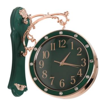 Imagem de Baoblaze Relógio de parede duplo lado, relógio de pendurar, presente silencioso, operado por bateria, silencioso para sala de estudo, estação de, Verde