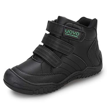 Imagem de UOVO Boys Boys Boys Boys botas de inverno meninos tênis impermeável Botas para meninos crianças corrida inverno sapatos de cano alto para meninos antiderrapante (meninos pequenos/meninos grandes, Black2, 12 Little Kid