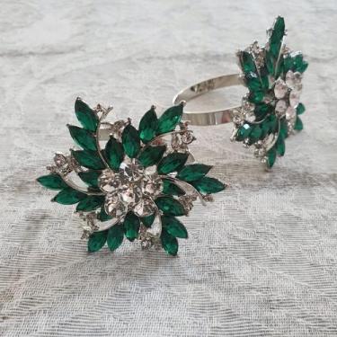 Imagem de Kit 12 Anéis Porta Guardanapo Argola Prendedor Mesa Posta Flor Cristal