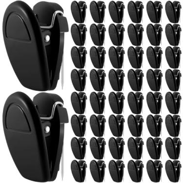 Imagem de Fullhawl 50 peças de clipe de parede para painel de plástico, clipes de cubículo, painel de tecido de escritório, acessórios de cubículo, ganchos para moldura de fotos, notas de fotos, lembretes