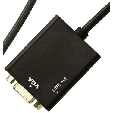 Imagem de Cabo Adaptador Mini Hdmi Para Vga Com Áudio - Preto