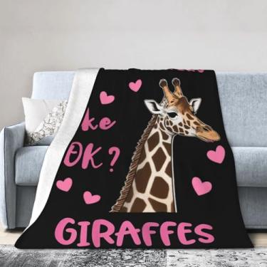Imagem de Cobertor de girafa – Cobertor macio de pelúcia de animais de pastagem - Presentes aconchegantes de girafa de pelúcia para mulheres meninas crianças 101 x 127 cm