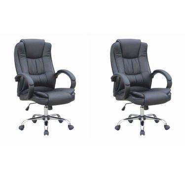 Imagem de Kit 2 Cadeiras para Escritório Presidente Master Soft Preto