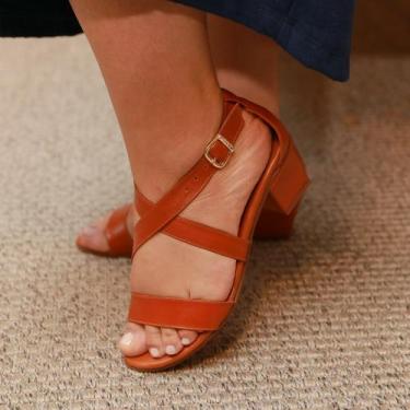 Imagem de Sandália de Salto em Couro Cher Caramelo - Amo Calçados, 38