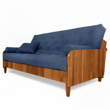 Imagem de Sofá Cama Paris II Ripado Acquablock Madeira Maciça Natural