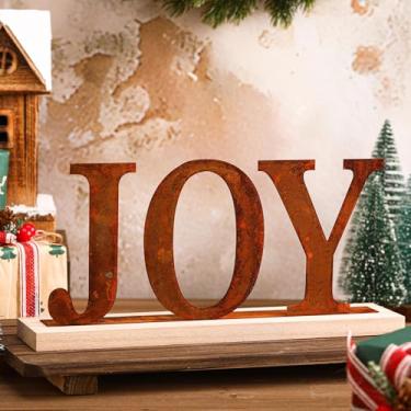 Imagem de Mesa de centro de mesa vintage de aço enferrujado para decoração de Natal, Natal, Natal, Natal, decoração de mesa ou lareira, decoração de mesa de Natal para casa e cozinha