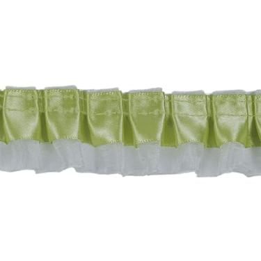 Imagem de Acabamentos de tecido com acabamento de babados de cetim, acabamento de 2 camadas de cetim de organza plissada, fita de renda plissada para costura, artesanato, cortina de vestido, decoração de fronha