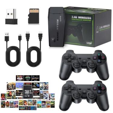Imagem de 2025 Newest Retro Game Console, 20000+Games Wireless Home Video Game Console with 2 Wireless Handles, 64G HDMI TV Plug and Play PSP Arcade Stick, Support Dual TV Output, Gift for Kids & Adults