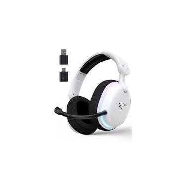 Imagem de Headset Gamer Sem Fio Professional Fuxi-H7, RGB, Tri Mode, Bluetooth, Recarregável, USB-C, Branco - Fuxi-H7 White