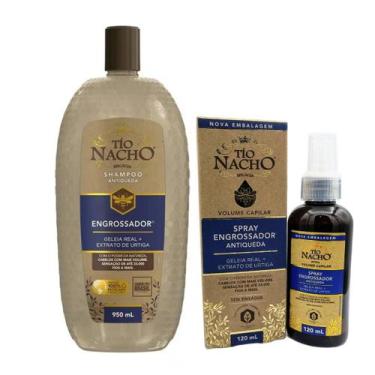 Imagem de Kit Shampoo 950mL e Spray Engrossador 120mL - Tio Nacho