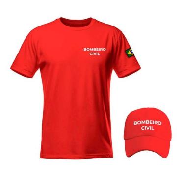 Imagem de Kit Camiseta E Boné Bombeiro Civil Emergência Bordado - Sete Sete Espo