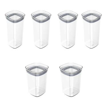 Imagem de Kit 6 Potes Herméticos Porta Alimentos Mantimentos Com Tampa