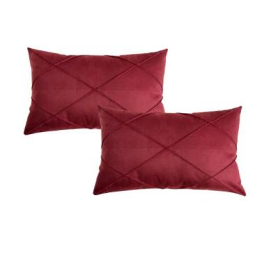 Imagem de Par de Almofada  Retangular Suede Drapeada Baguete 30x50 - Enxovais An