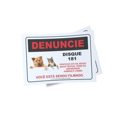 Imagem de Kit 3 Placas sinalização 15x21cm EM PVC PL(42) - Tema: Denuncie Abando