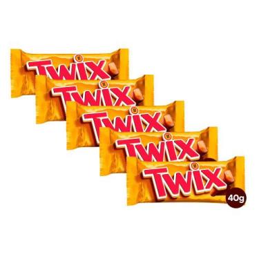Imagem de Kit 5 Chocolate Twix Original 40g