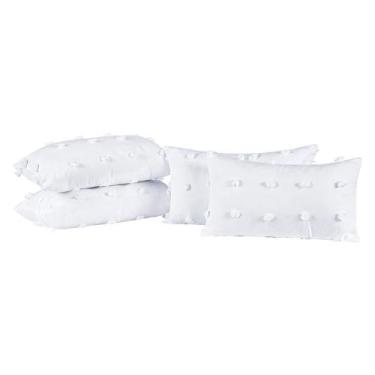 Imagem de Capas De Almofadas Poppy 60cm x 30cm 04 Peças - Branco - Bia Enxovais