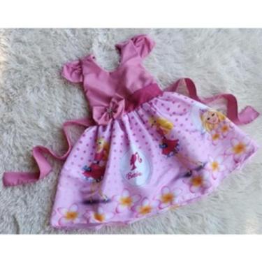 Imagem de Vestido Infantil Temático Simples Barbie Rosa RF03 - Edynhokids, 01 an
