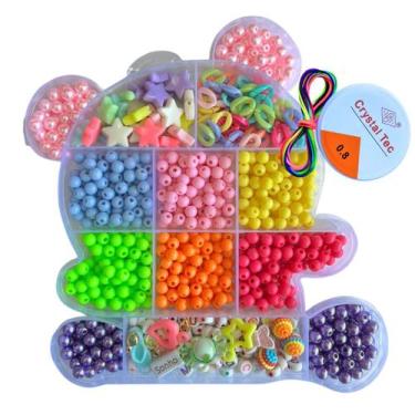 Imagem de Kit Maleta Miçangas Colorida Infantil Ursinho Panda 1.850Pçs, Panda 1