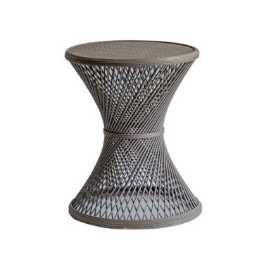 Imagem de YANIR-137 Mesa baixa com janela de sacada, mesa de jantar, mesa de vime, vintage, mesa redonda americana, pequena, mesa de centro redonda, mesa lateral para sala de estar, janela saliente (02, P)