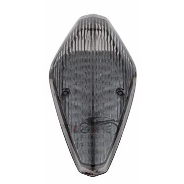 Imagem de TOPZONE Compatível/substituição para Honda VTX1300S, VTX 1300R, VTX1300T; lanterna traseira de freio da lâmpada traseira (3. Estilo A: função de seta integrada com luz traseira LED, lente de fumaça)