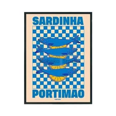 Imagem de Pôster Colorido Vintage Em Lata De Sardinha Pintura Em Tela Arte De Co