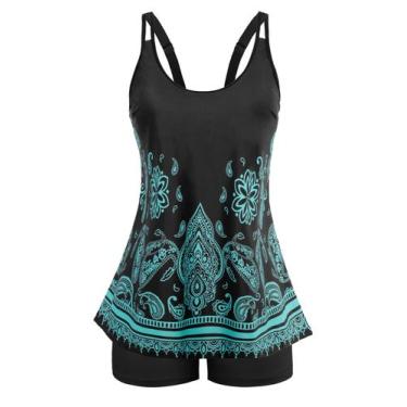 Imagem de Conjunto de tanquíni Arolina Plus Size, roupa de banho feminina Push U