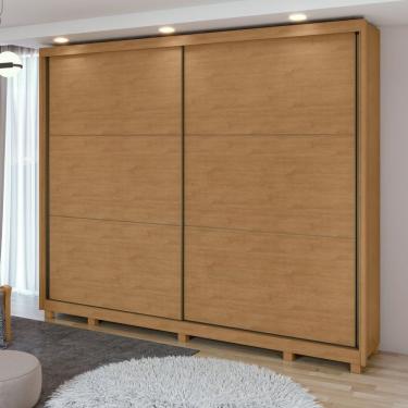 Imagem de Guarda-roupa Casal 2 Portas 6 Gavetas 100% Mdf Toronto Com Pés Amêndoa Clean-off White-amêndoa Clean