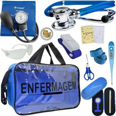 Imagem de Kit Enfermagem Top Cores Premium Completo Estagio - Love Saude, AZUL T