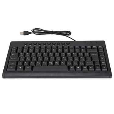 Imagem de HEEPDD Teclado com fio, teclado USB, operação simples Plug and Play, toque confortável, 95 teclas para computador de mesa, escritório em casa, laptop (árabe)