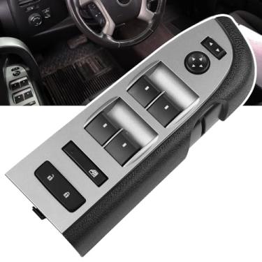 Imagem de Interruptor mestre de janela elétrica do lado do motorista compatível com Chevy Silverado e GMC Sierra 1500/2500/3500 2010-2013 sem espelhos dobráveis elétricos OE 22968506 20945129