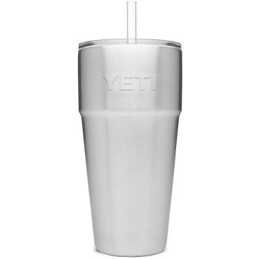 Imagem de Copo Yeti Rambler empilhável de 770 mL com tampa de palha de aço inoxidável