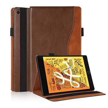 Imagem de TIPOYOROO Capa para iPad mini 5, iPad mini 1/2/3/4/5ª geração, capa de couro PU premium com suporte flip com compartimento para cartão para iPad mini 5ª/4ª 7,9 polegadas - marrom