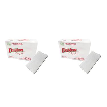 Imagem de Kit 2 Pacotes de Papel Interfolha 100% Celulose 20x21 2 Dobras folha simples Dubbon - 20g