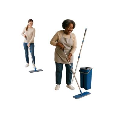 Imagem de Rodo Flat Mop E Balde Lava E Seca Com 2 Refil Sortido CT0005