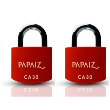 Imagem de Kit 2 Cadeados em Aluminio CA30 30mm Vermelho com Chaves - Segurança e Resistencia