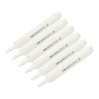 Imagem de PATIKIL Canetas marcadoras de tinta acrílica, 6 peças, canetas de tinta com ponta ousada, à prova d'água, à base de água, para pintura rochosa, madeira, artesanato, vidro, tela, cerâmica, branca