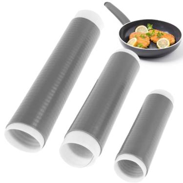 Imagem de XYDHQS 3 peças, capa de silicone com isolamento térmico, anti-escaldante, reutilizável, suporte para panela quente, para cozinha, frigideira, assadeira, lavável na lava-louças (pequeno + médio +
