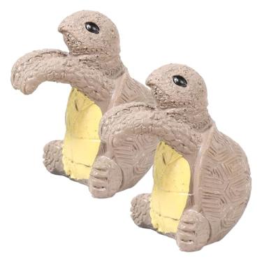 Imagem de KTZCTPCA 2 peças de cabide de figura de tartaruga, decoração de vaso de estátua de tartaruga, decoração de abraçador de tartaruga pendurada, estatuetas de tartaruga penduradas em resina, vaso de